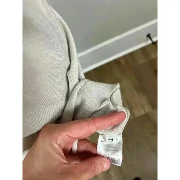 Amina Rubinacci Women's Short Sleeve Shift Dress Size 44 Beige Midi - Picture 9 of 11